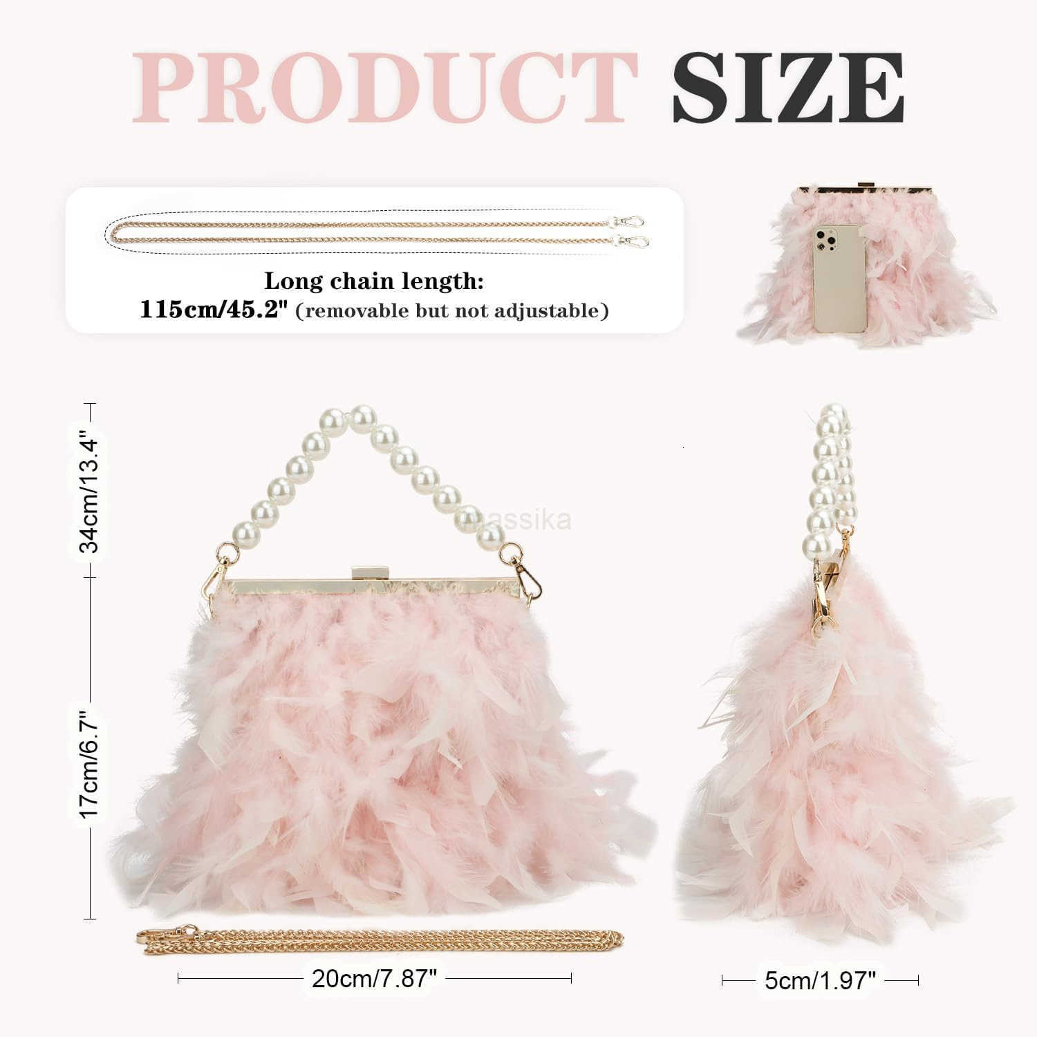 Women Feather Clutch Purses Fluffy Feather Evening Handbags for Wedding Banquet Party M250912