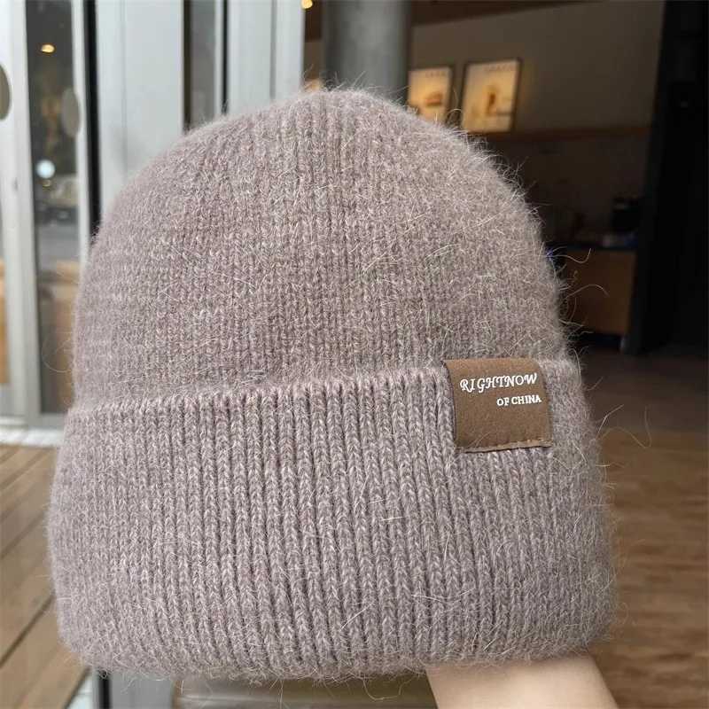 New Rabbit Fur Knitted Hat for Wen ColdProof and Warm Autumn and Winter Hat Korean Sty FeceLi Versati Beanie G250910