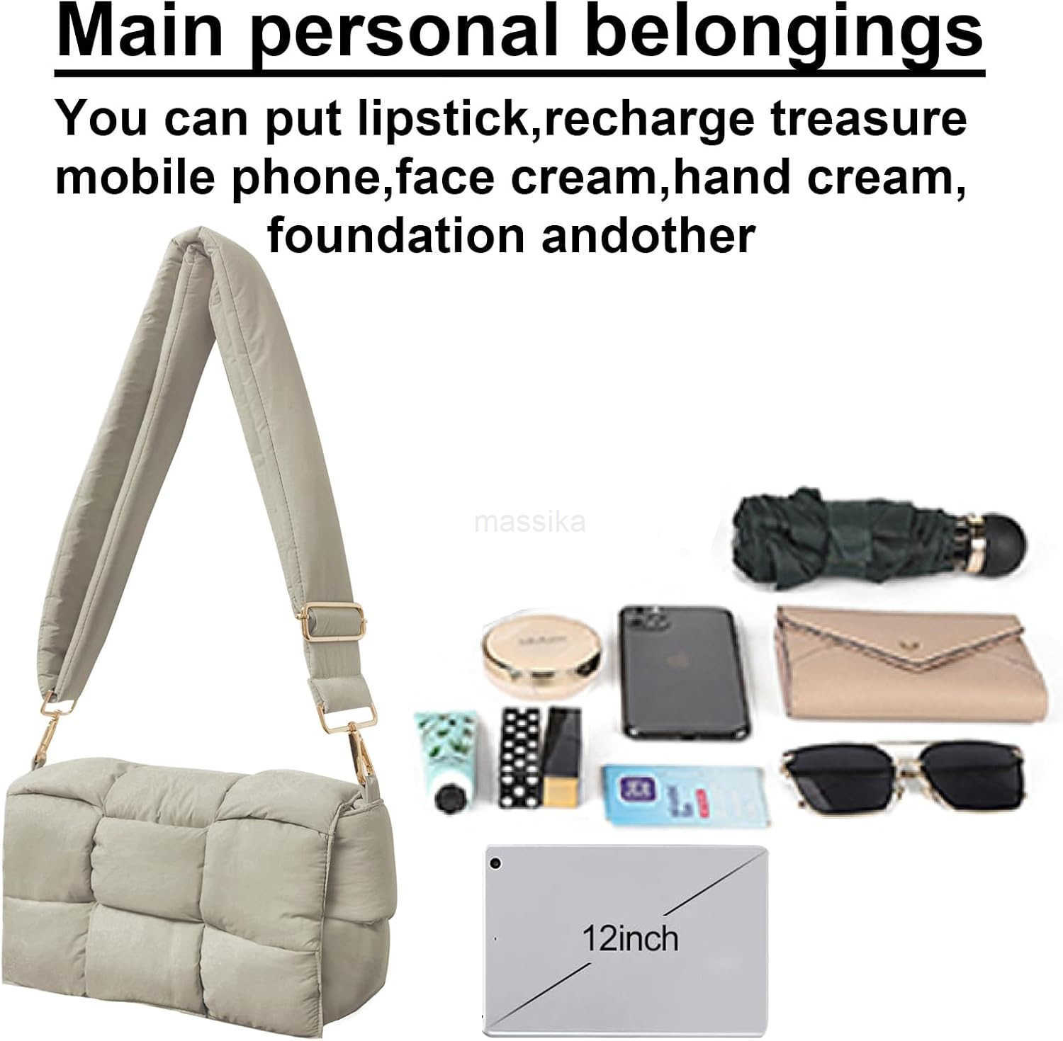 Shoulder bags for women Lightweight small puffer purses waterproof handwoven puffy bag crossbody handbag M250912