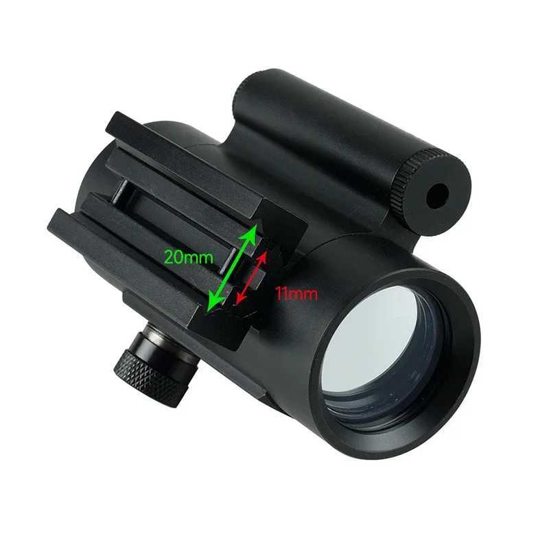 1x40 Full Coating Cross Sight Redgreen Illuminated with Laser Aiming Hunting Riflescope Compact Optics Scope 1120mm Rail Mount W250912