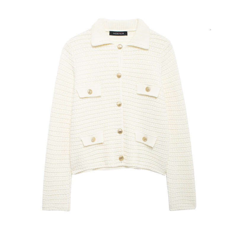 DHEssentials New Knitted Sweater Round Neck Solid Color Loose Pullover Little Chanel Style 6427121