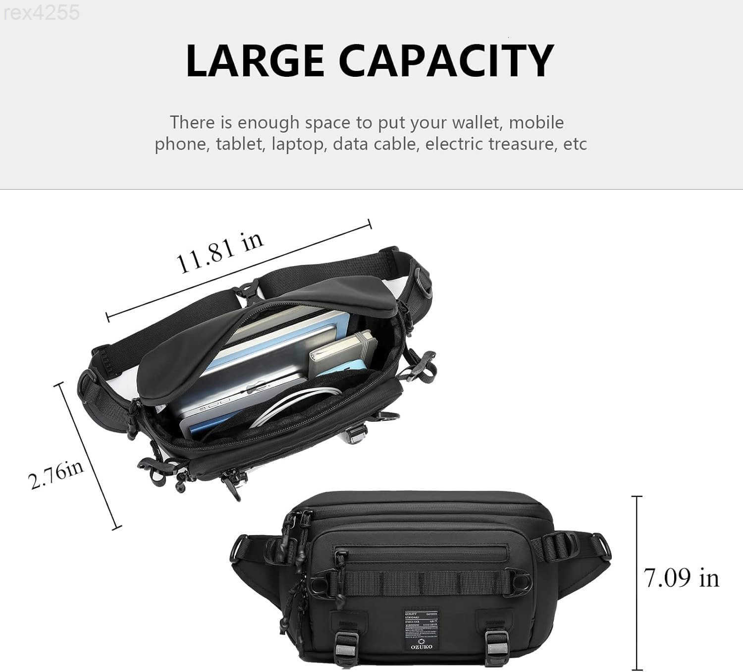 Waist Pack Bag Fanny Pack for MenWomen Hip Bum Bag with Adjustable Strap for Outdoors Workout Traveling Casual Running Hiking CyclingBlackW250912
