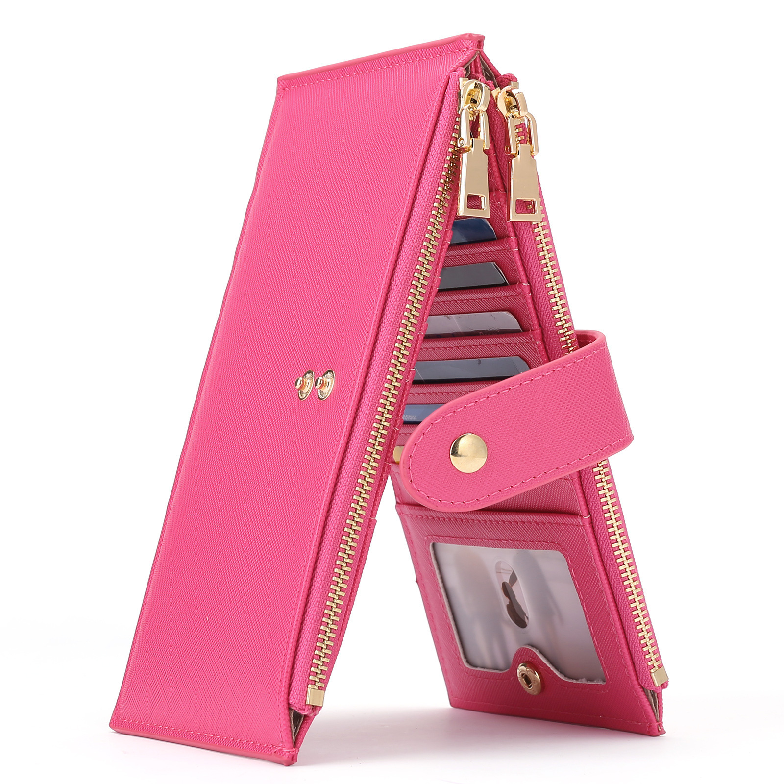New Large Capacity Women's Card Holder Multi-Card Slot Zipper Phone Bag Multi-Functional Long Wallet ddmymoon
