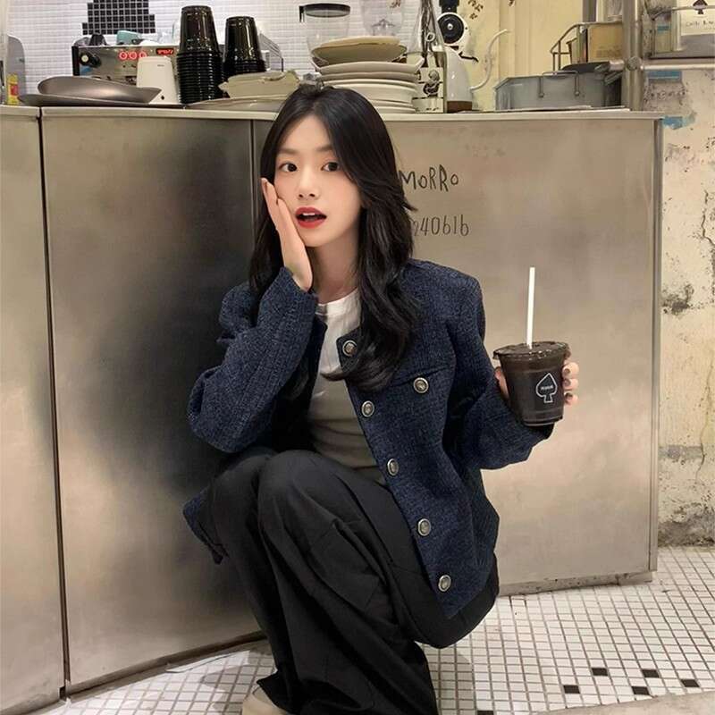 DHEssentials French Style Elegant Little Chanel Coat for Women 2025 Autumn High-end Super Beautiful Petite Short Cardigan Top Trendy