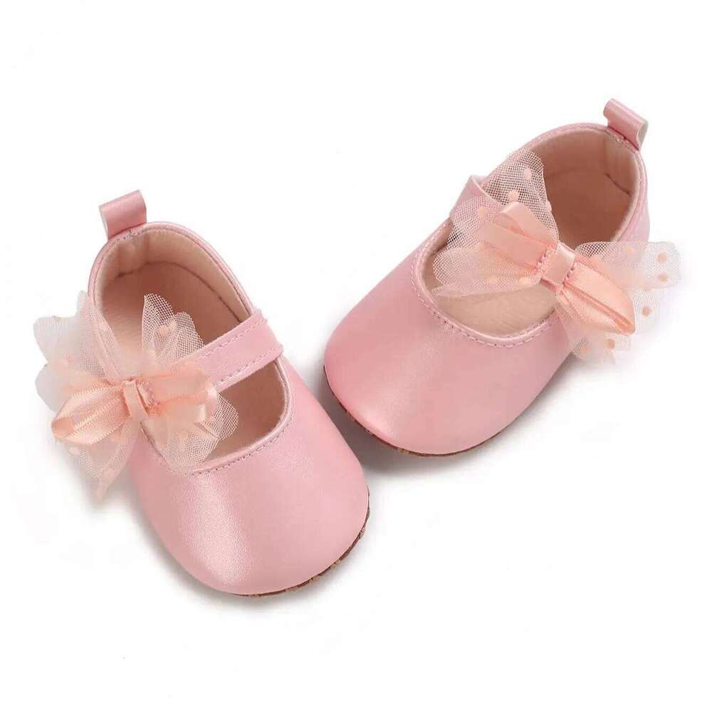 "Baby Girl First Shoes 0-18M - Bow Detail Mary Janes | Princess Soft Walkers"