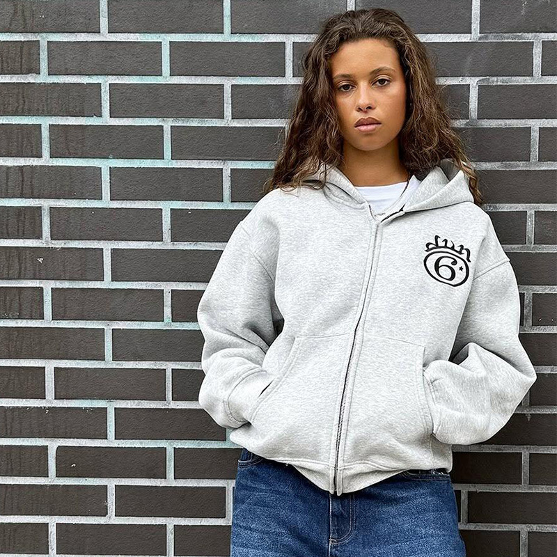 DIVINBYDIVIN Simple style Embroidery/Print Pullovers Hoodie Y2K baggy casual Hooded graphic embroidery/printed retro unisex Sweatshirts