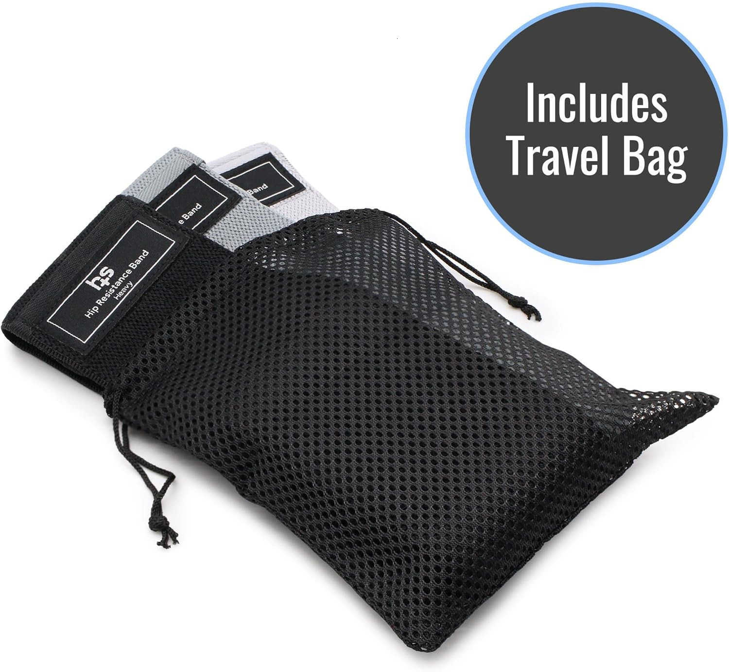 Healthsmart Fabric Resistance Bands Targets Abs Glutes Quads Calves Hamstrings 3 Bands with Variable Resistance Levels Minimum 15lbs and Maxes at 70lb