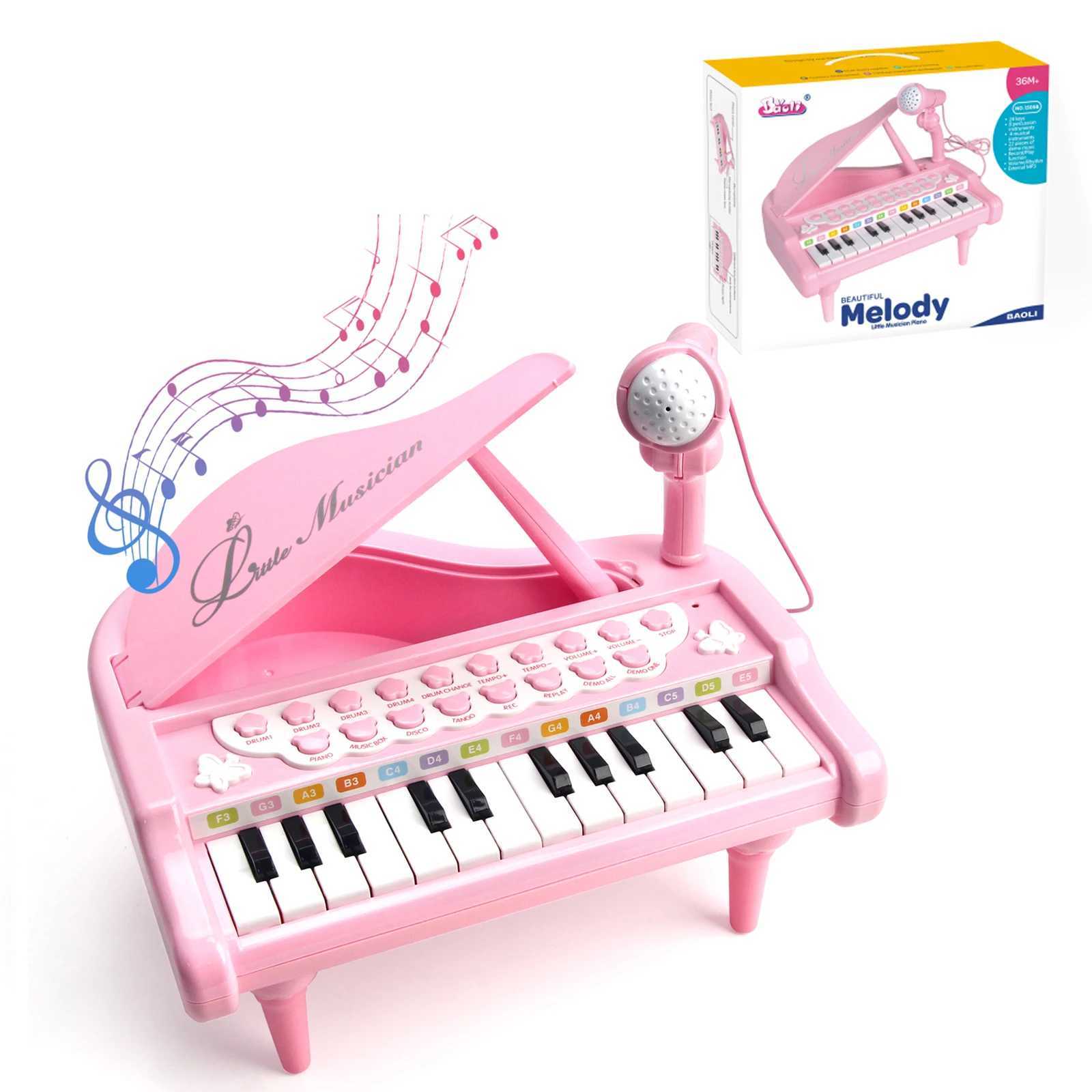 Childrens Electronic Keyboard Piano Toys With Microphone Mini Piano Toys Kid Musical Instrument Educational Toys for Kid Gifts C250912