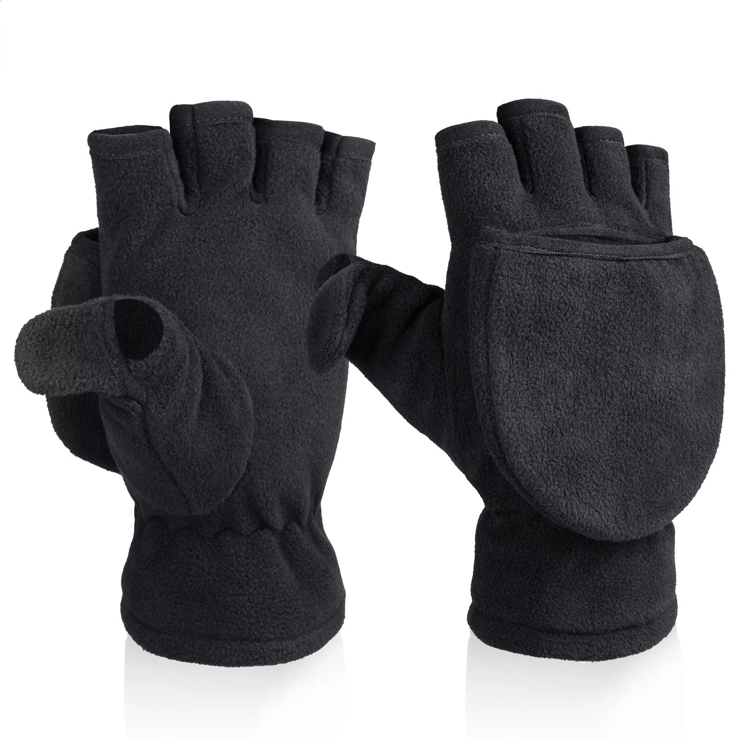 Winter Convertible Glove Flip Top Mittens Warm Polar Fleece for Runing Painting Texting Pographing Men Women 250911