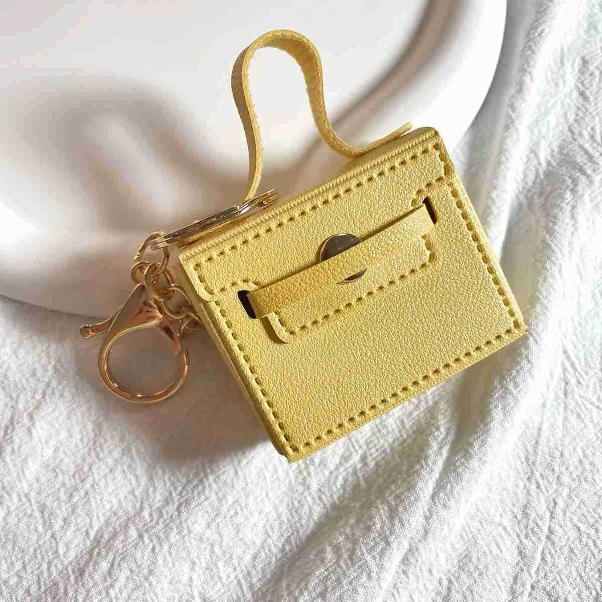 Mini Keychain Cute Candy Color Small Square Bag Pendant Creative Kawaii Car Decoration Bag Accessories M250912