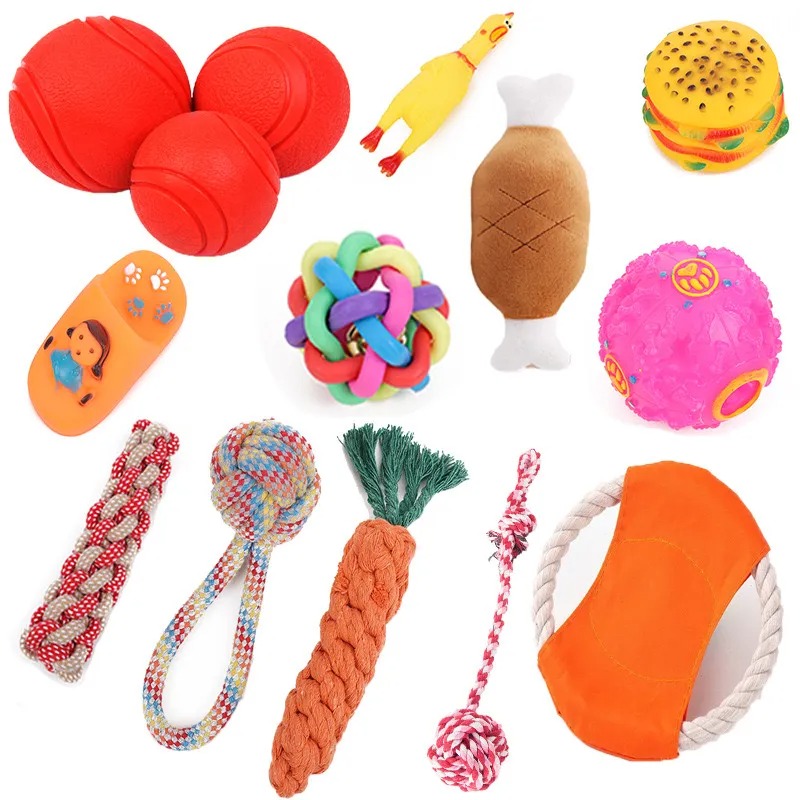 10 pieces Dog toy Teeth-resistant rope knot Golden Retriever small medium large dog pet toy Teddy puppy dog boredom toy pet supplies