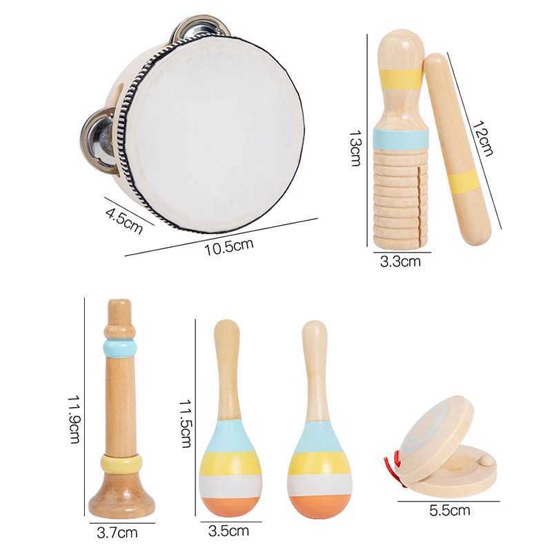 Wooden Musical Instrument Montessori Music Set Baby Children Percussion Instrument Toy Early Educational Knocking Toys for Kids C250912