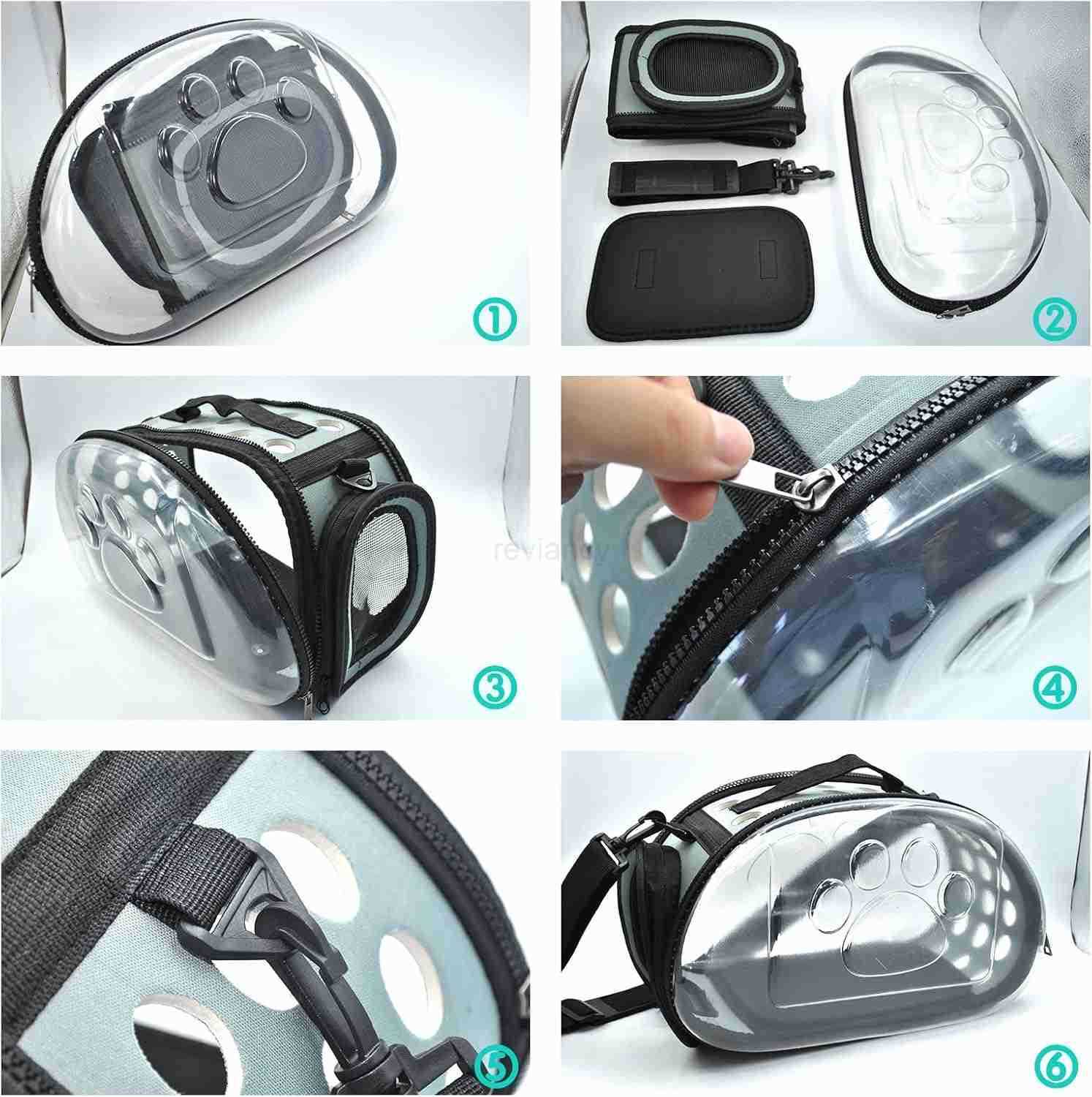 Carrier Bag for Guinea PigPortable Small Animal Carriers PouchOutgoing Rabbit Travel Carrying Case with 10PCS Disposable Underpads Breathable Transpar