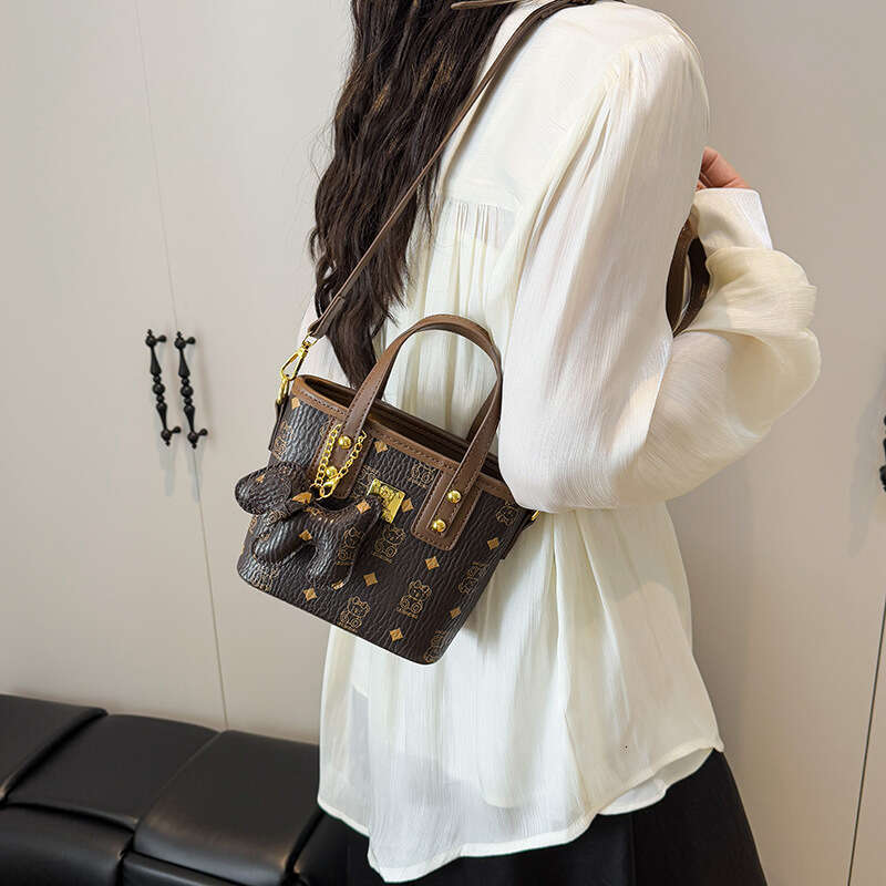Trendy Handbag of the Year New Fashion Versatile Shoulder Women's Printed Bucket Crossbody Bag