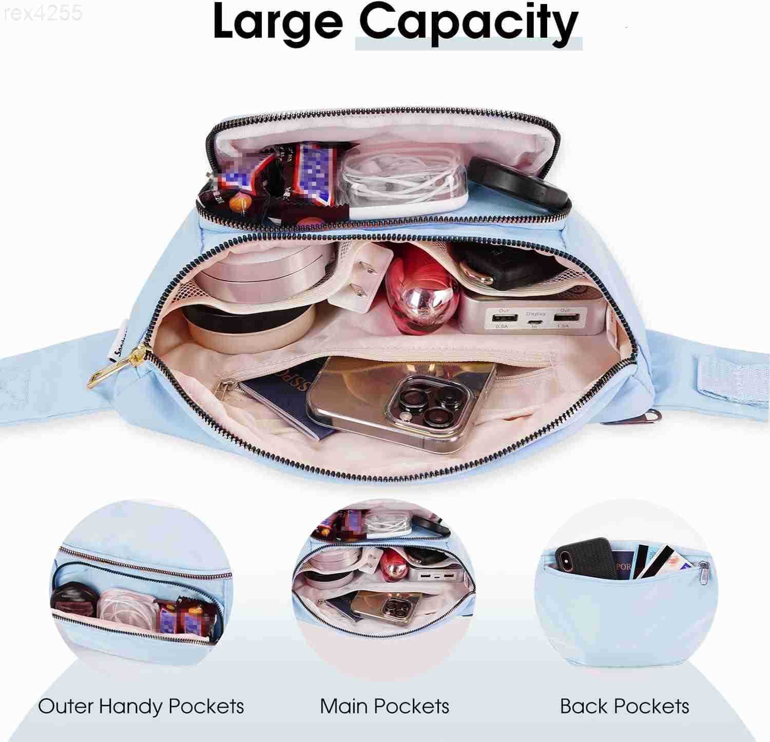 Fanny Packs for WomenLarge Waist Pack with Extra Extension BeltFashion Crossbody Belt Bags for Travel Walking Running Hiking BlackW250912