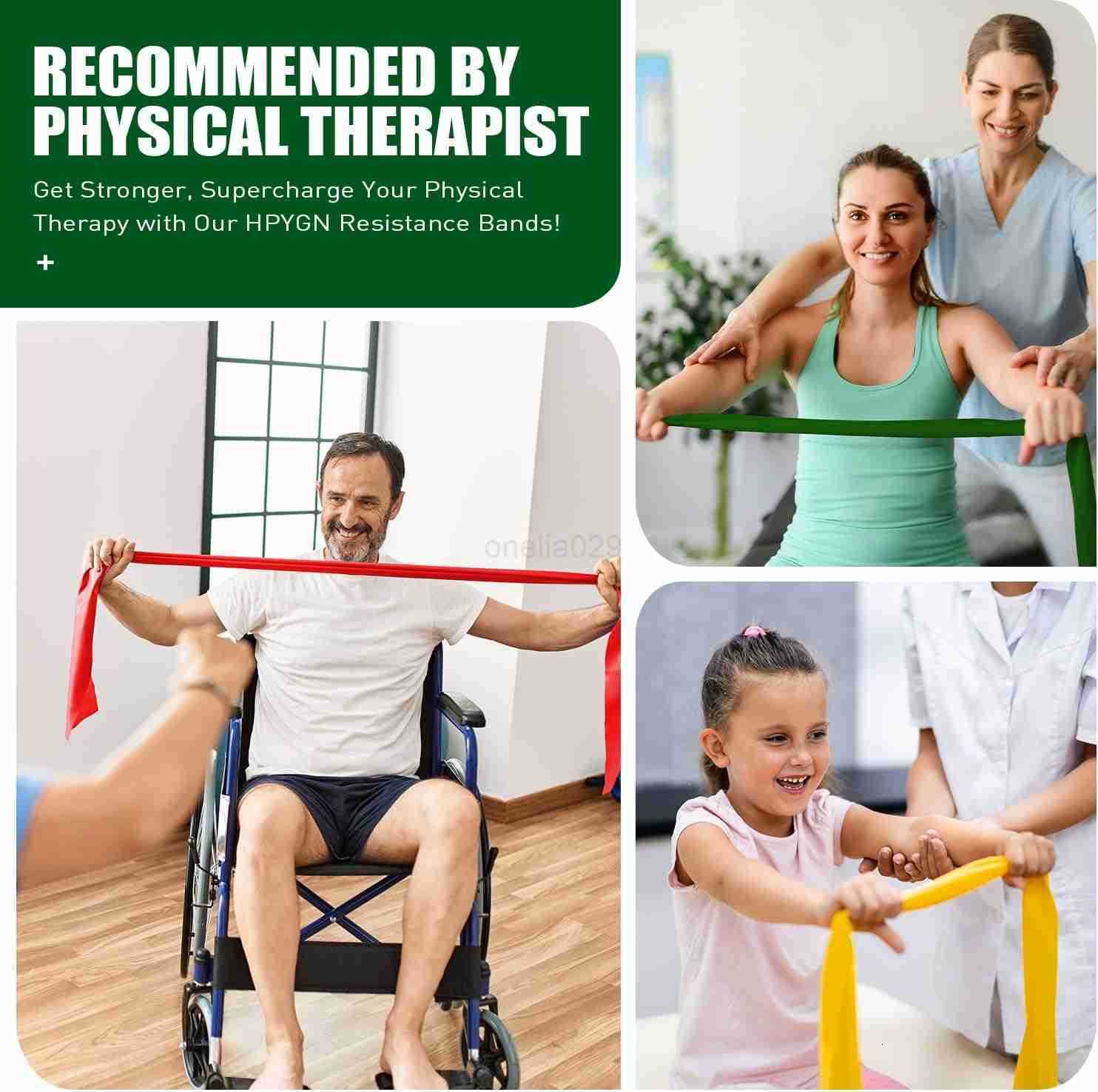 Resistance Bands Exercise Bands Physical Therapy Bands for Strength Training Yoga Pilates Stretch Elastic Band with Different Strengths Workout Bands 