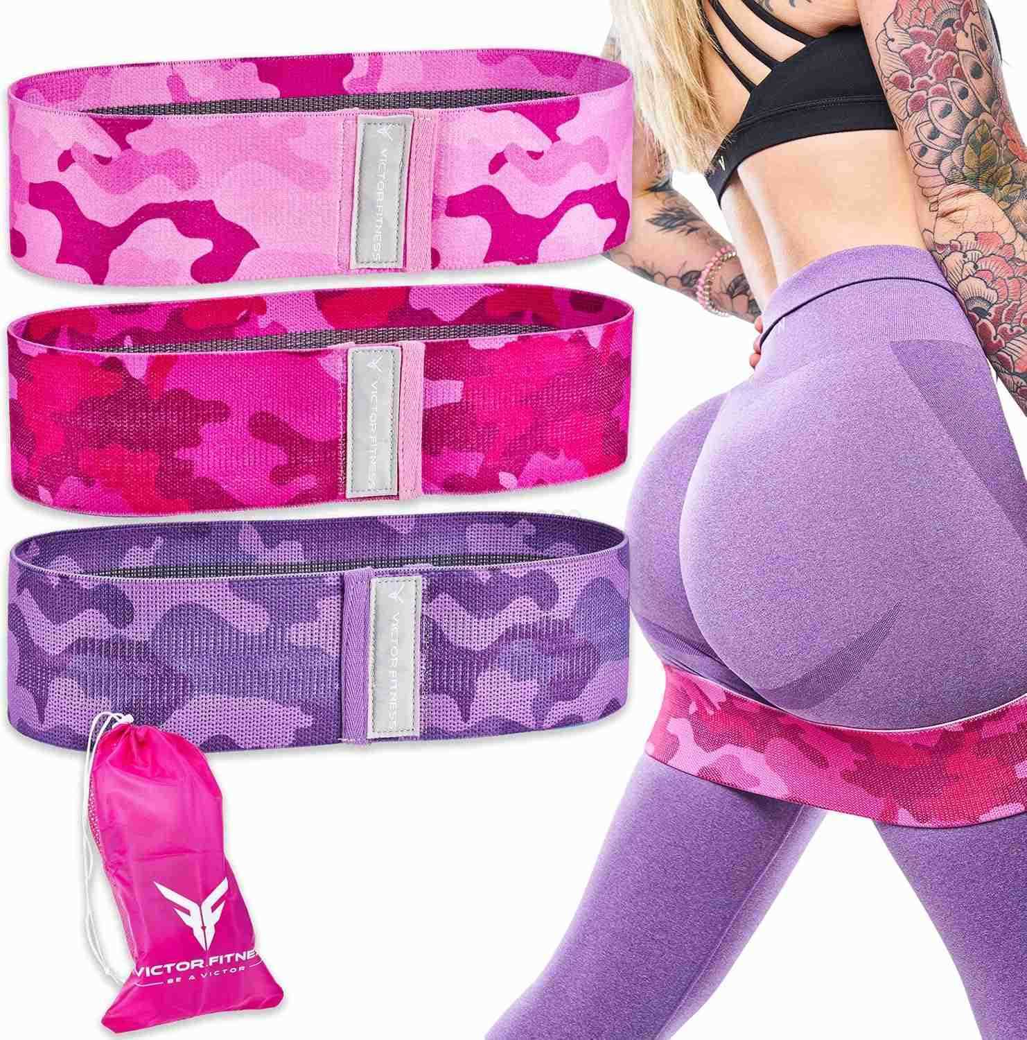 Fitness Hip Booty Bands 3 Levels of Resistance NonSlip Fabric for Squats Lunges ButtGlutes Includes Free Carrying Bag W250912