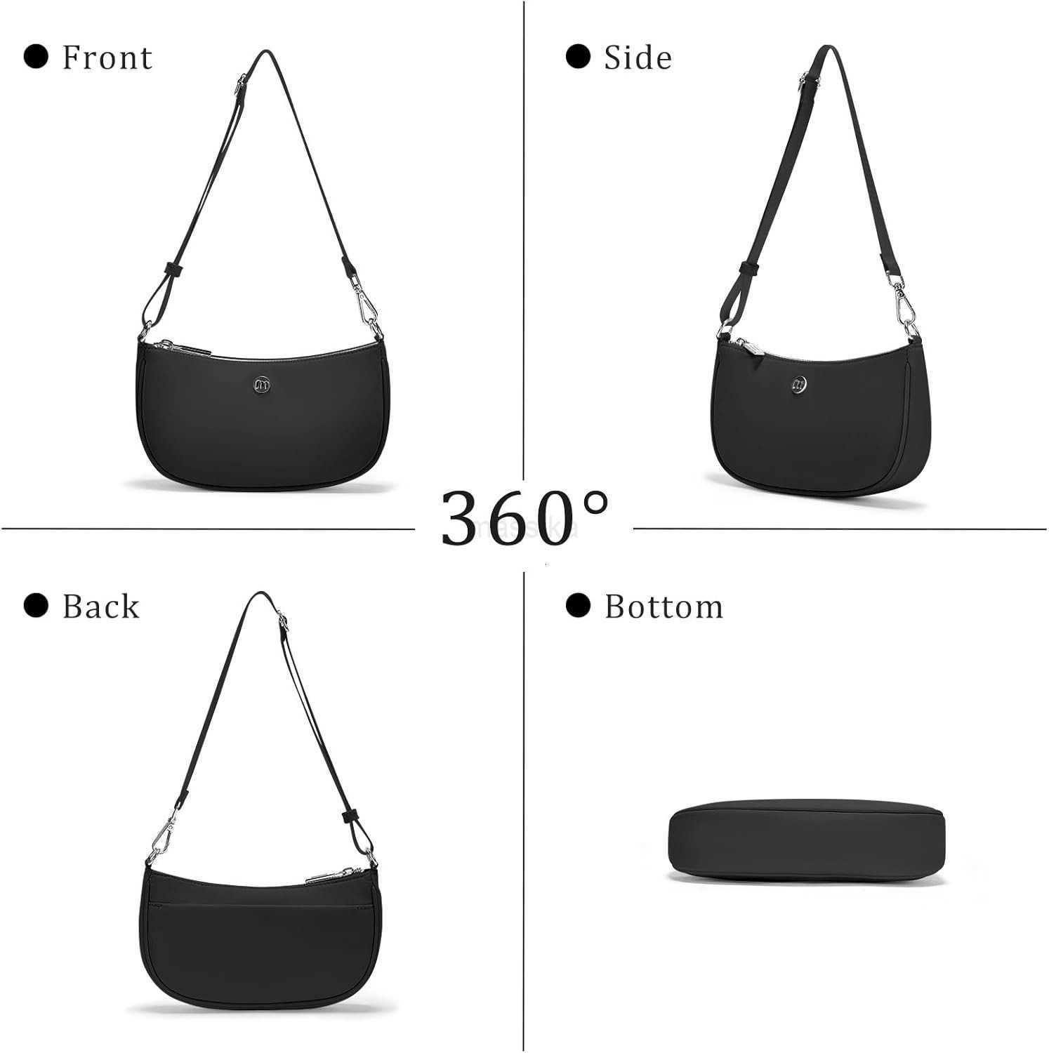 Shoulder Bag for Women Handbags with Adjustable Strap Underarm Purse Mini Clutch Purses Trendy Crescent Bags 1L M250912