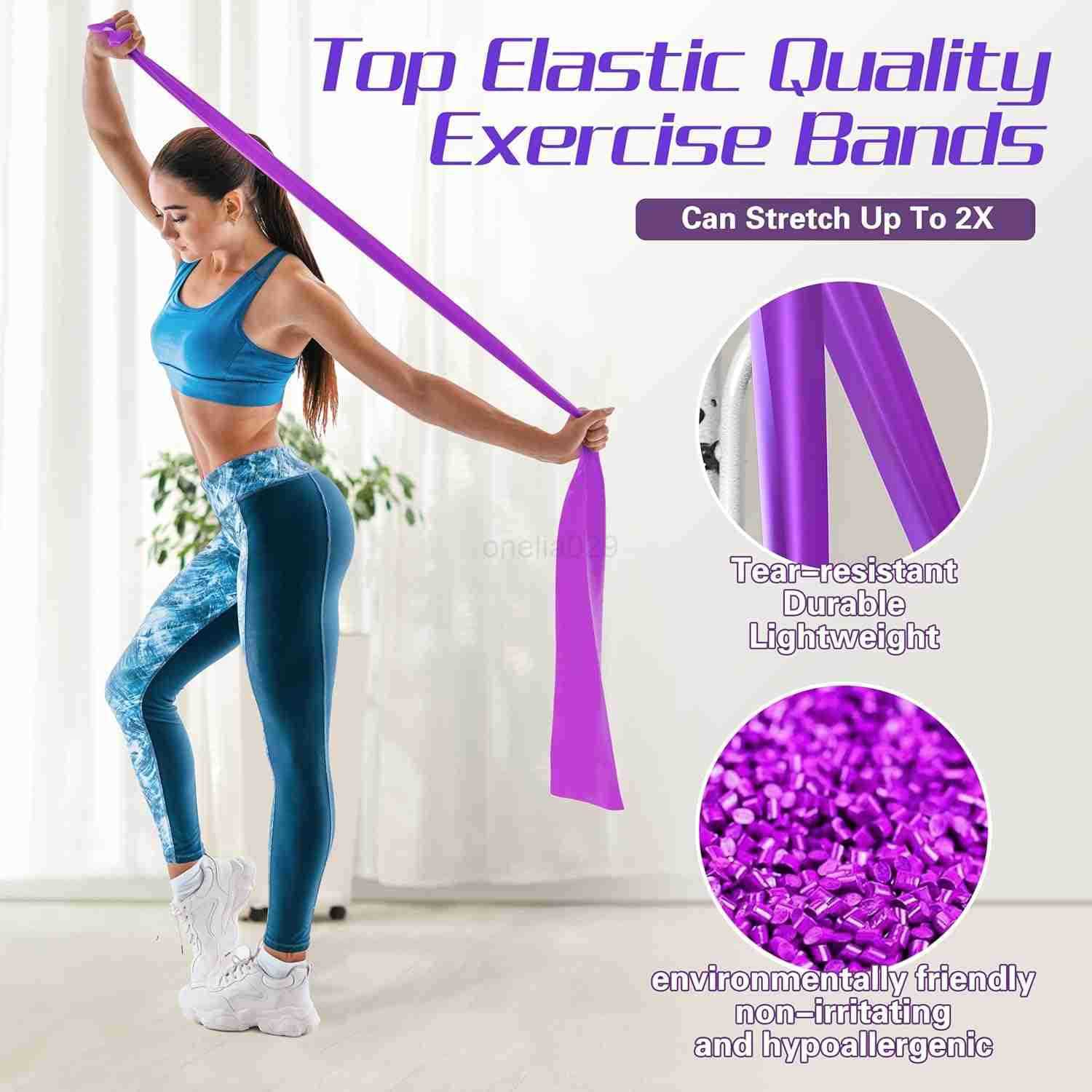 5 Pcs Resistance Bands for Working Out Latex Free Physical Therapy Bands Exercise Bands Set for Stretching Suitable for Rehab YogaPilates Home Gym W25