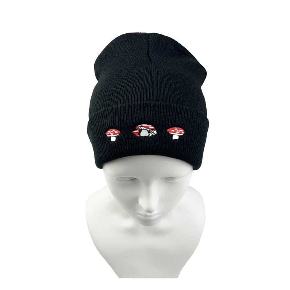 1pc Autumn Winter Acrylic Fiber broidery Ta Mushro Knit Beanie Skl Hat for Men Wen Outdoor Cold G250910
