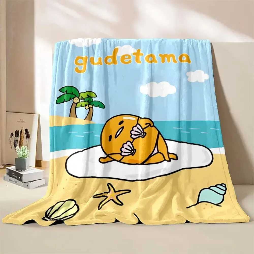 1PC Gudetama Egg Printed Blanket Children Adult Blanket Soft and Warm Bedding for Bed Sofa Outdoor Travel Cover BlanketXJ250912