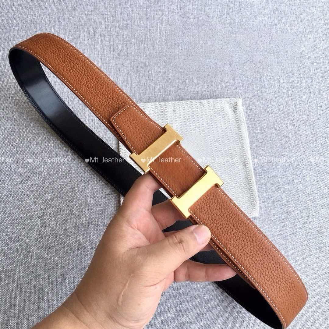Fashion Brand Designers Belt Men Women High quality reversible belt real belt width 38mm Letter buckle Brushed buckle Grain leather with box Men Cowhide Strap