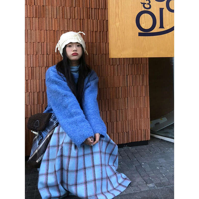 DHEssentials Autumn and Winter High-End Unique Beautiful Super Good-Looking Korean Age-Reducing Matching Little Fragrance Style Knitted One-Piece Dres