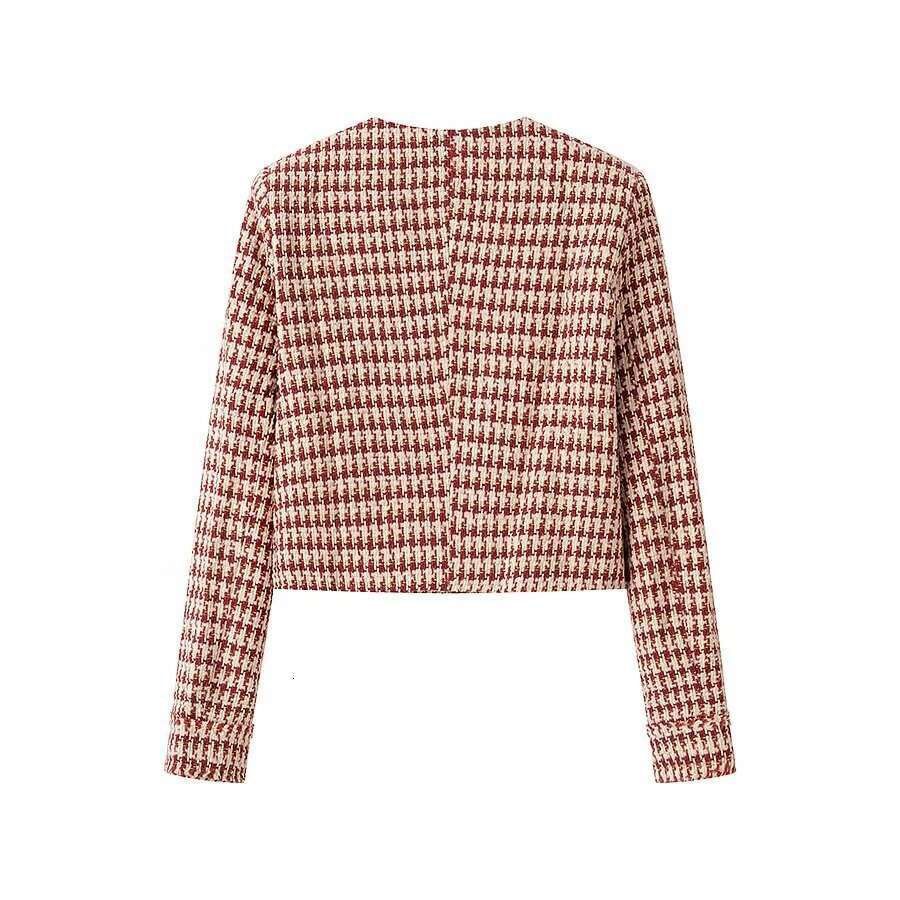 DHEssentials 2025 Spring New French Style Chic Fashionable Houndstooth Short Jacket + Low Waist Skirt Set