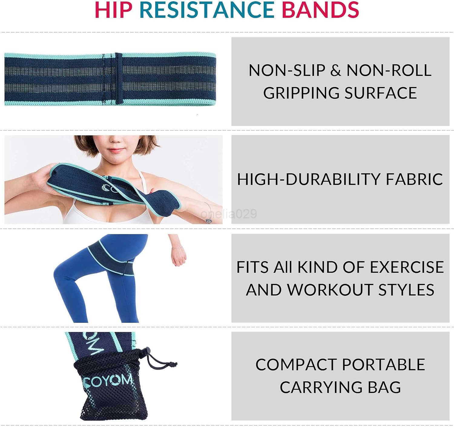 Resistance Bands for Men Women Workout Resistance Bands for Abductors Hip Flexors Glutes Yoga Physical Therapy Home Fitness W250912
