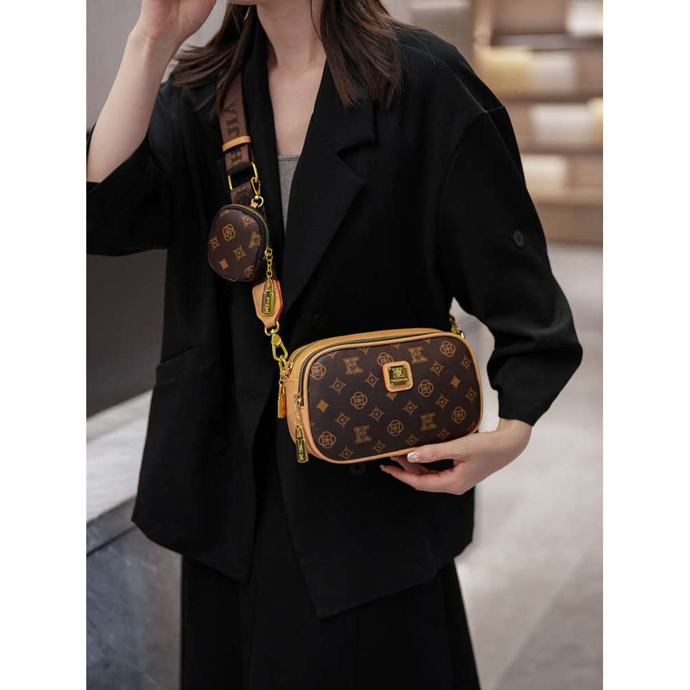 Designer Bag Fashion Pattern Printed Crossbody Bags Multi-layer Small Square Bags for Women Simple Ladies Shoulder Crossbody Bag