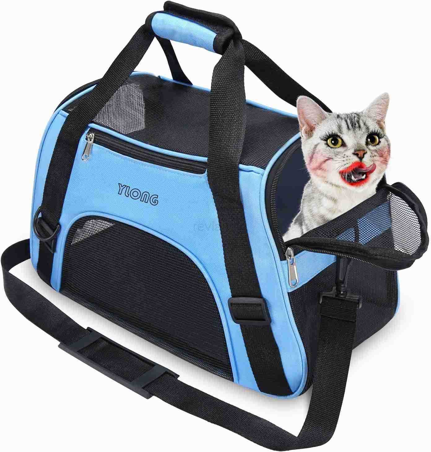 Cat Carrier Airline Approved Pet CarrierSoftSided Pet Travel Carrier for Cats Dogs Puppy Comfort Portable Foldable Pet BagAirline ApprovedW250912
