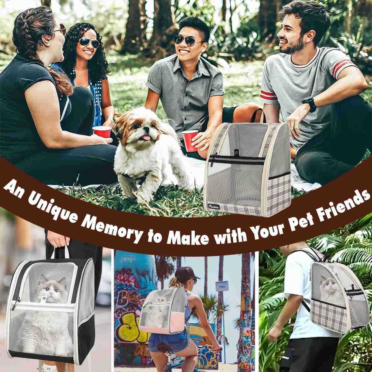 Cat Carrier Backpack Pet Carrier Backpack for Kitties Small Dogs Puppies Breathable Cat Bag Carrier Small Dog Travel Backpack Carrier for Kitten Puppy