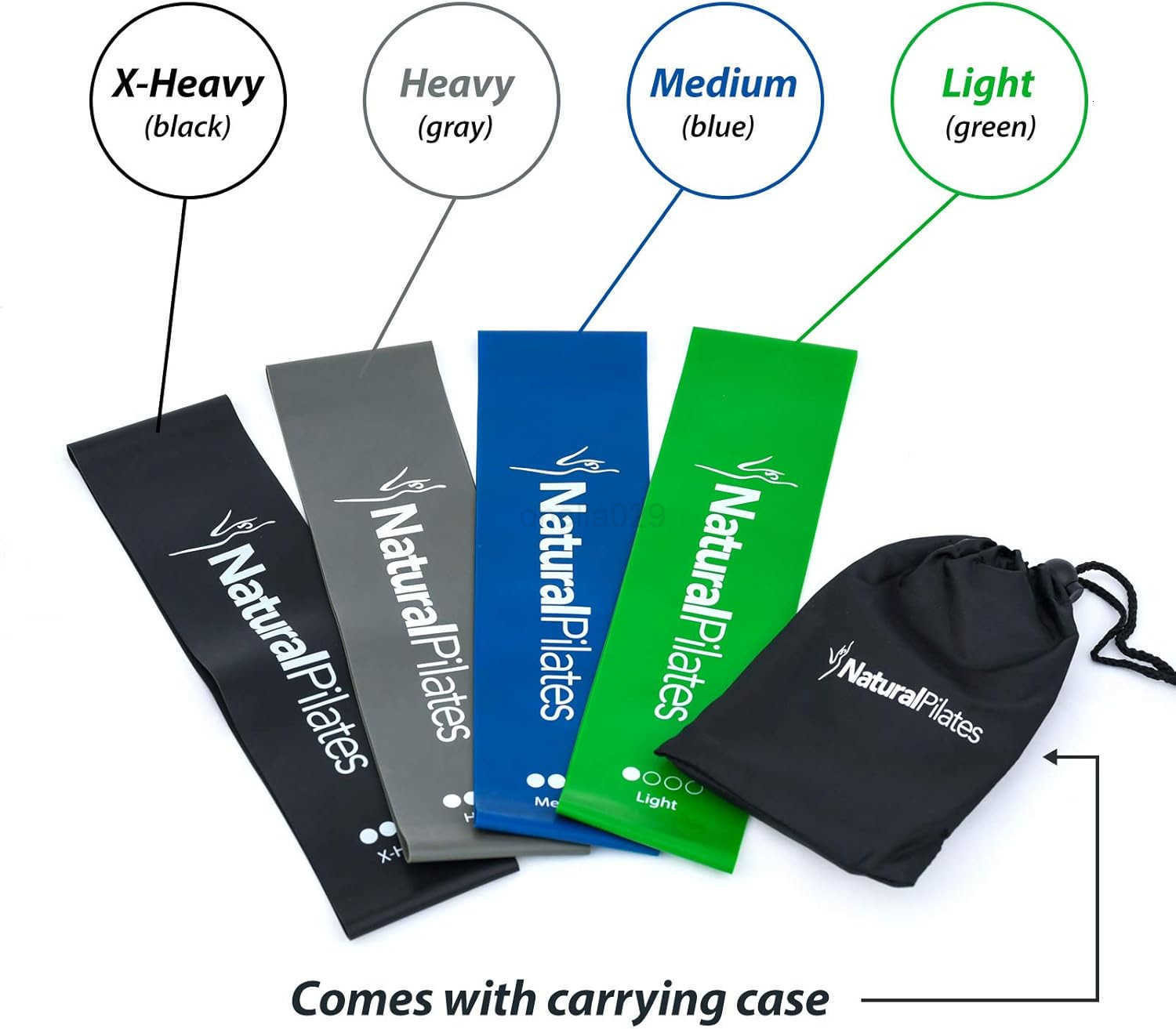 Natural Pilates 4Level Booty Bands for Working Out Elastic Glute Bands for Butt Resistance Bands for Legs and Butt Workout Exercise Butt Bands Set wit