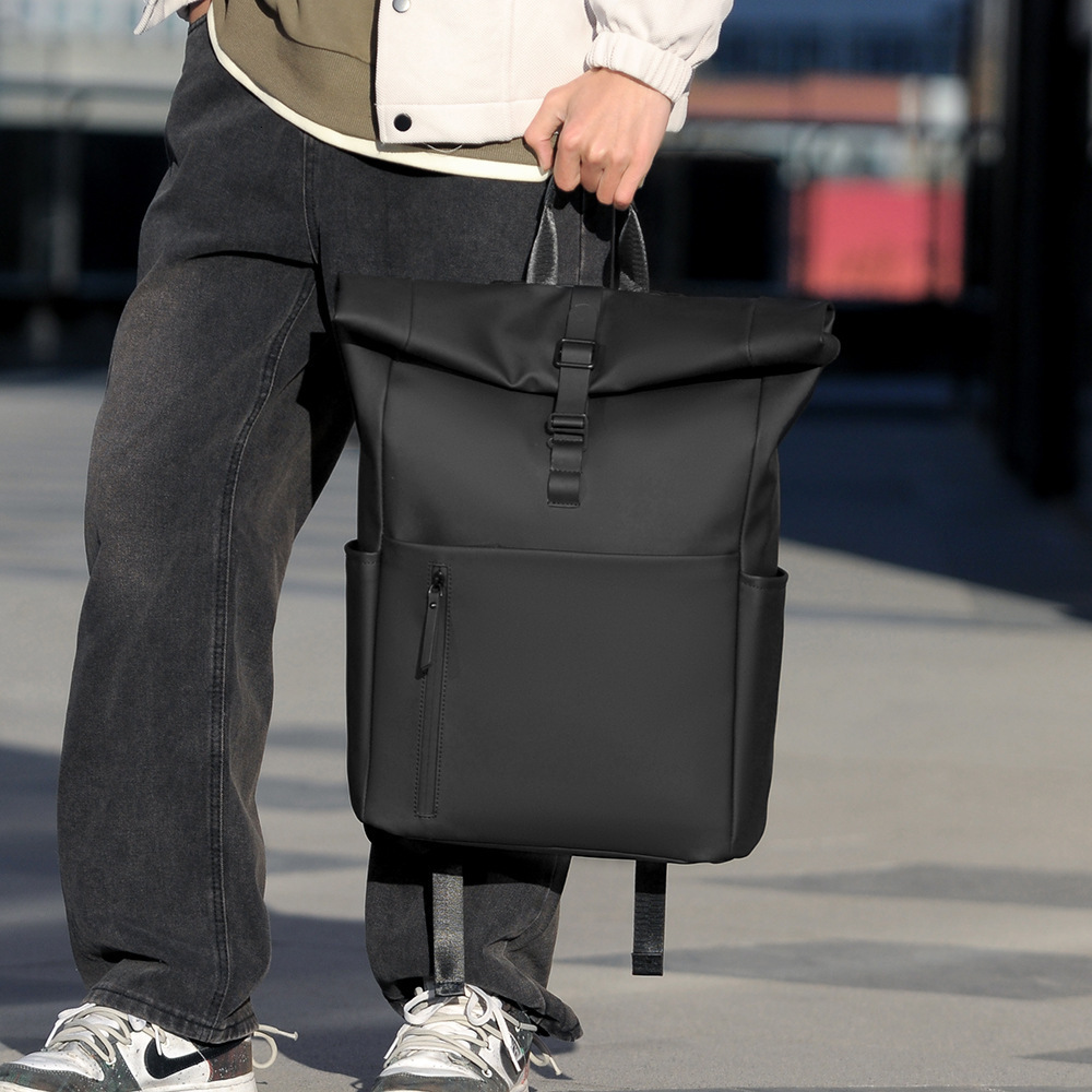 New Men S Backpack Trendy Solid Color Commuter Travel Backpack Large Capacity Laptop Bag Free Shipping Designer Bag Casual Luxury Bag Student School B