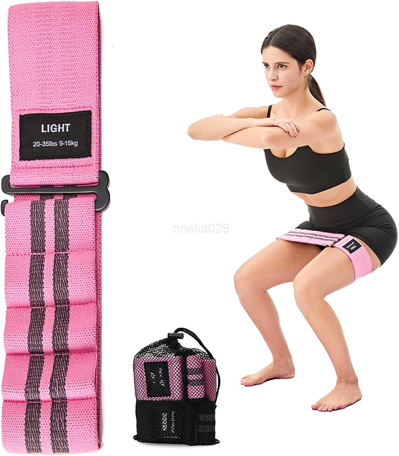 Adjustable Fabric Resistance Bands for Squats Glutes Legs 5 Levels of Customizable Size Width Tension NonSlip Booty Bands for Men and Women Pilates Yo