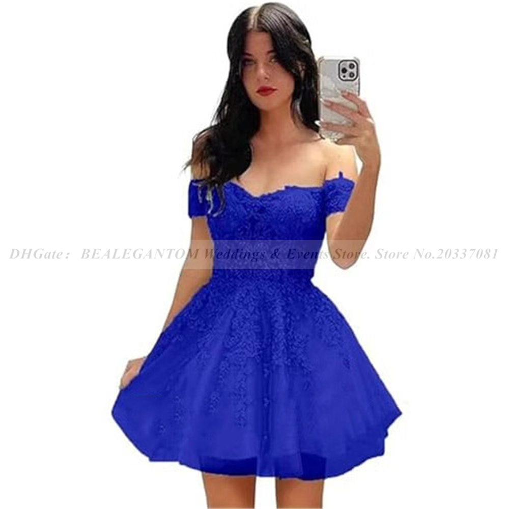 Lace Mini Short Homecoming Dresses Sweetheart Lace Applique Beaded Spaghetti Straps Cocktail Formal Occasion Prom Party Graudation Gowns Customized BQ