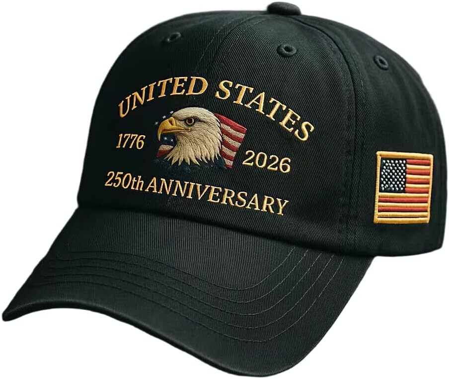 250th Anniversary USA Baseball Cap,Adjustable Retro Embroidered Hat for Men Women Gifts