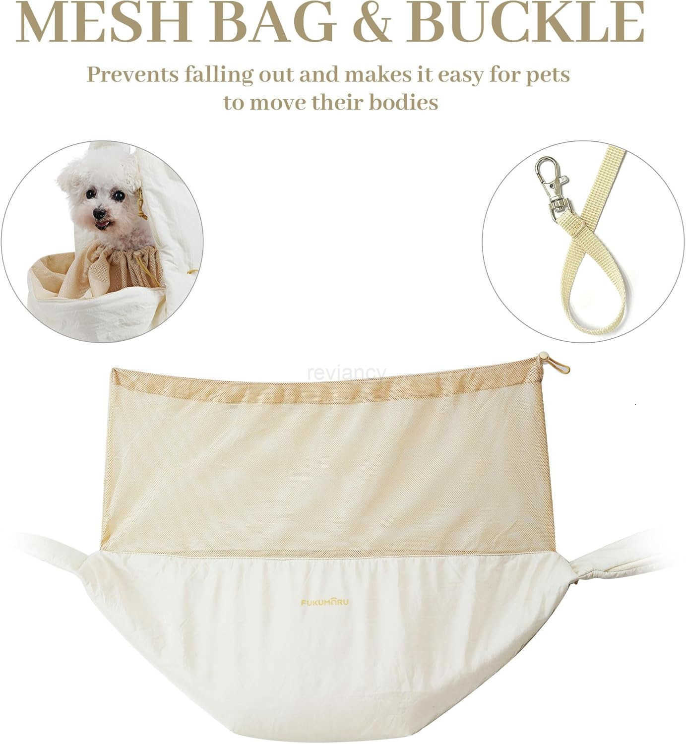 Dog Sling DIY Strap Puppy Carrier Sling for 512lbs Small Dogs Ultralight Cat Travel Purse with Mesh Bag Pets Papoose Carrier Foldable and Machine Wash