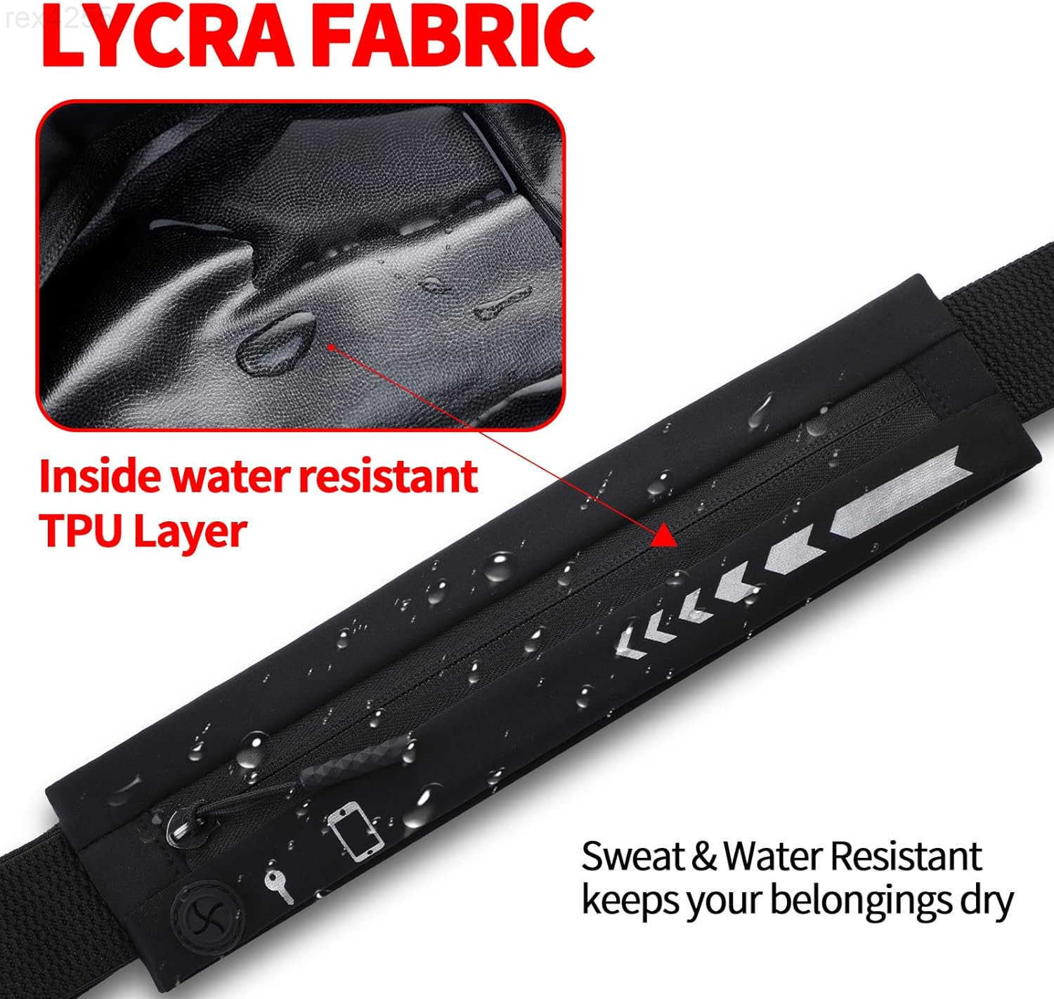 Slim Running Belt for Women MenRunners Phone Holder Fanny Pack Adjustable Bounce Free Waist Pouch bag for Workout Money Belt Run Gear Accessories Blac