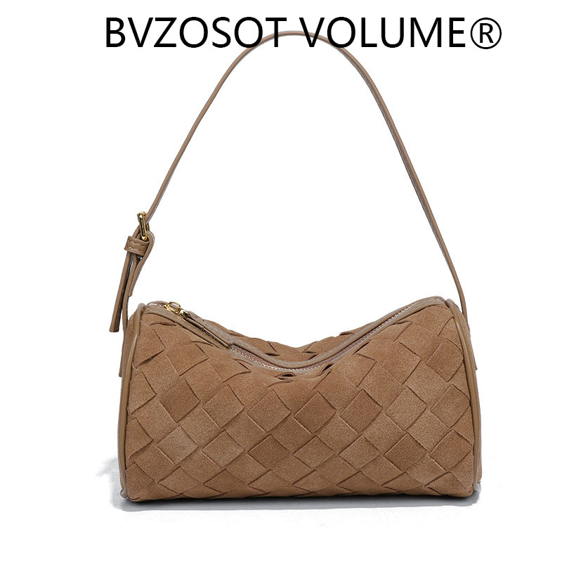 2025 new insstyle hand knitted bag niche design suede single shoulder underarm bag hand held cross body pillow shaped womens bag