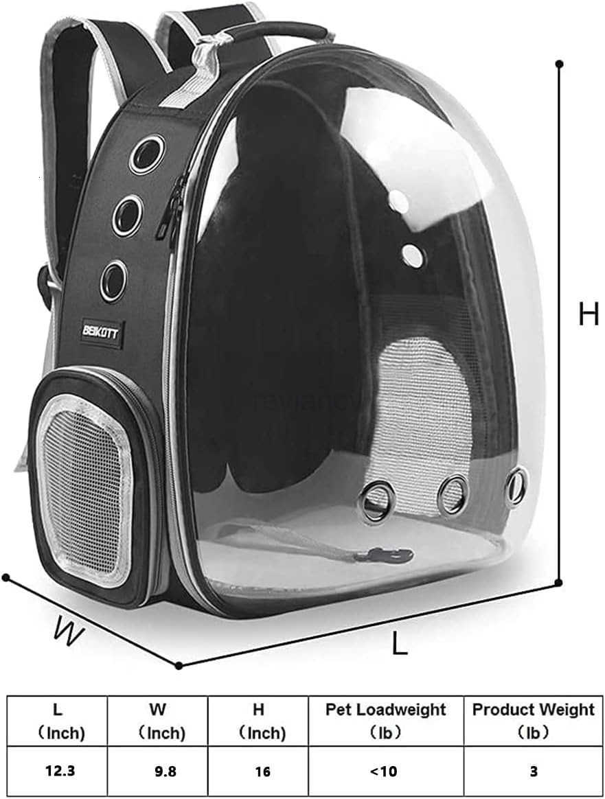 Cat Backpack Carriers Dog Backpack Pet Backpack for Small Cats Puppies Dogs Bunny AirlineApproved Ventilate Transparent Bubble Backpack for Travel and