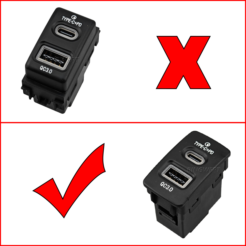 1 Fast Charging Car Charger USB QC3.0 And Type C PD Interface Fuse Suitable For Old Honda