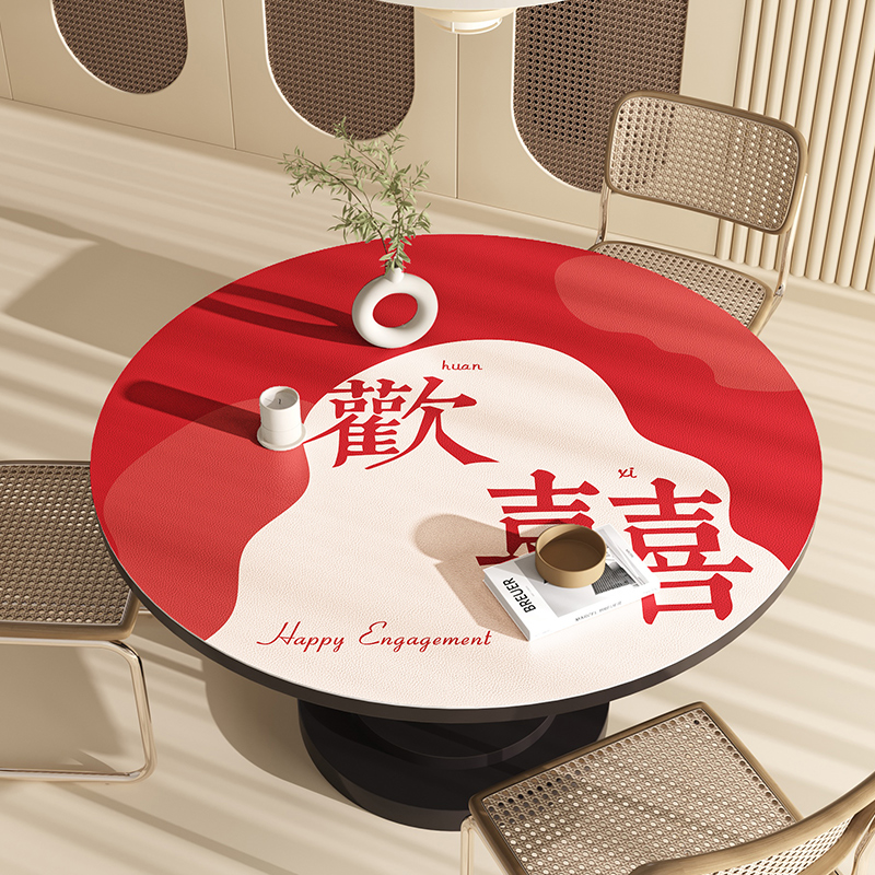 Tablecloth round coffee table oil-proof and waterproof disposable table mat round table top mat HJMP01