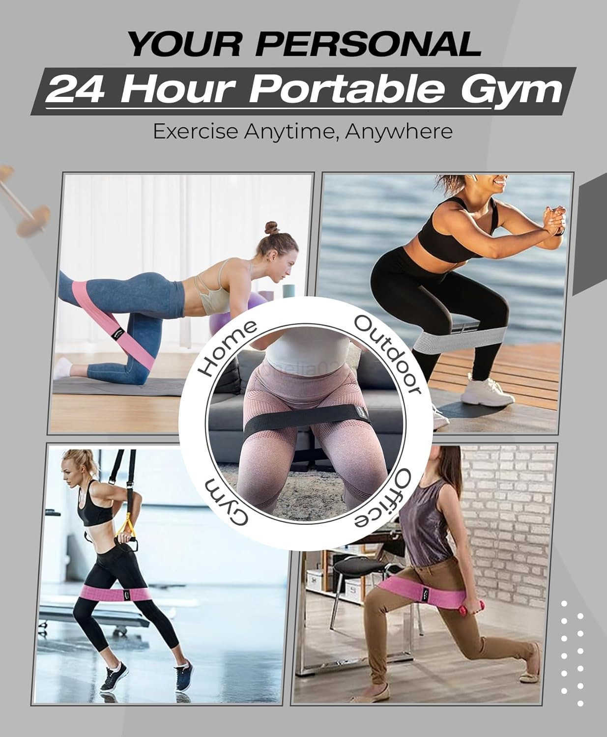 Fabric Resistance Bands for Women and Men Set of 3 Mini Loop Bands with Adjustable 1445 lbs Resistance Lightweight Compact with Travel Bag Ideal for E