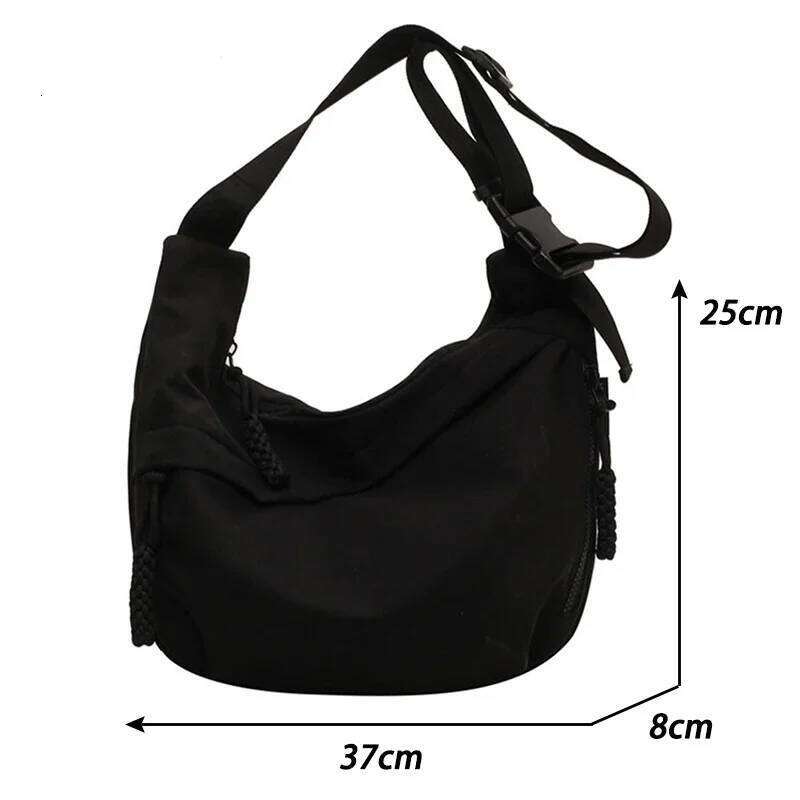 Nylon Hobos Crossbody Casual Zipper Women's Bags 2024 Fashion High Capacity Solid Color Single Shoulder Totes Bag