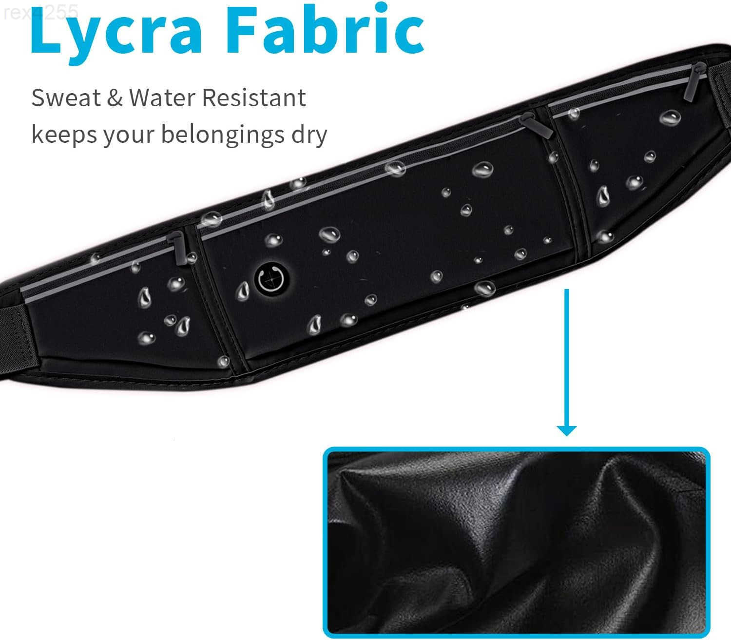 Slim Running Belt for Women MenRunners Fanny Pack Phone HolderMoney BeltRunning Gear Accessorieswith 3 PocketsBlackW250912