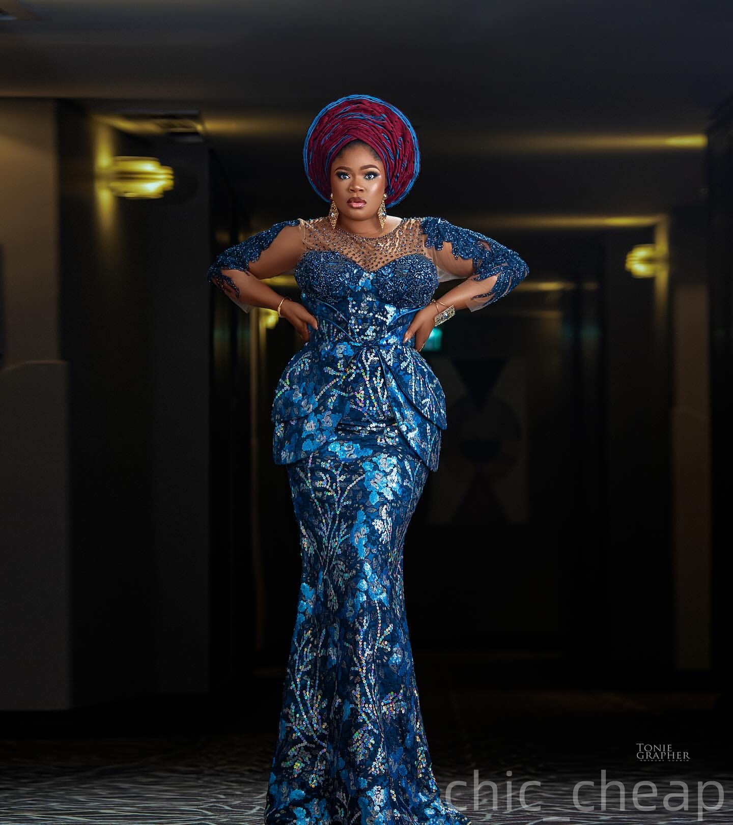 Aso Ebi Royal Blue Mermaid Prom Dresses 2025 Sequined Crystals Evening Formal Party Second Birthday Engagement Gowns Plus Size Dress For Special Occas