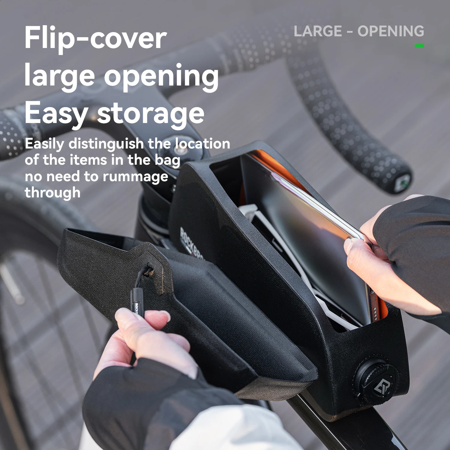 ROCKBROS ROAD TO SKY Magnetic Bicycle Bags Lid Top Tube Bag Waterproof Suction Front Mobile Phone 250911