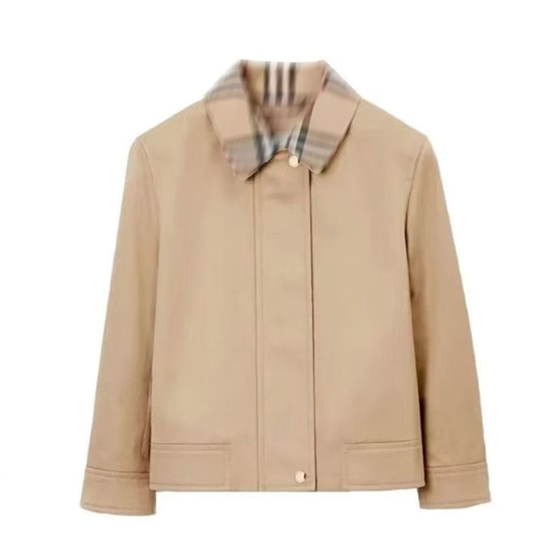 spring new loose and versatile retro checkered patchwork design jacket jacket