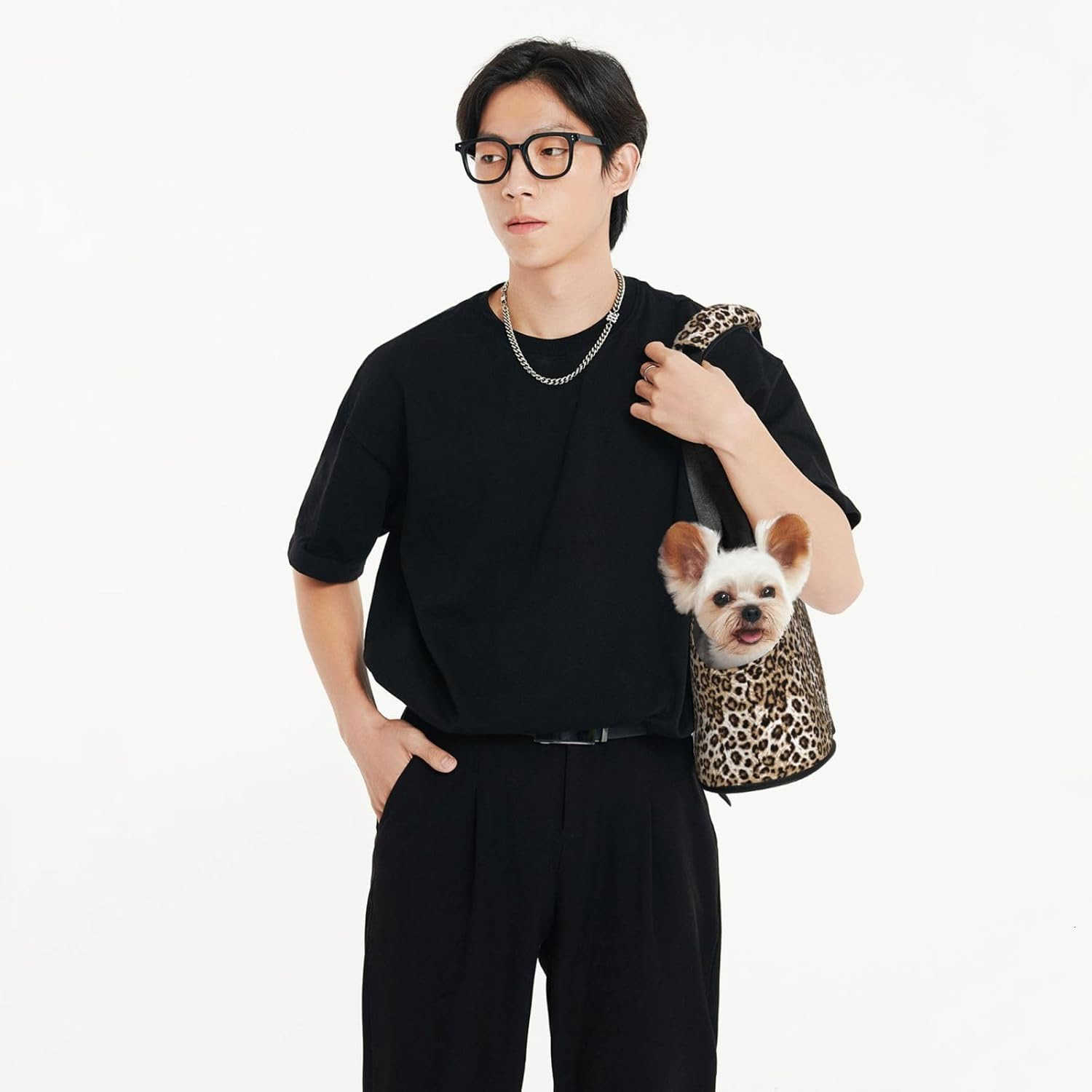 Pets Sling Carrier Classic Leopard Print for Small Dogs and Cats with Safety Hook Cat Restraint Bag for Outdoor Traveling SubwayW250912